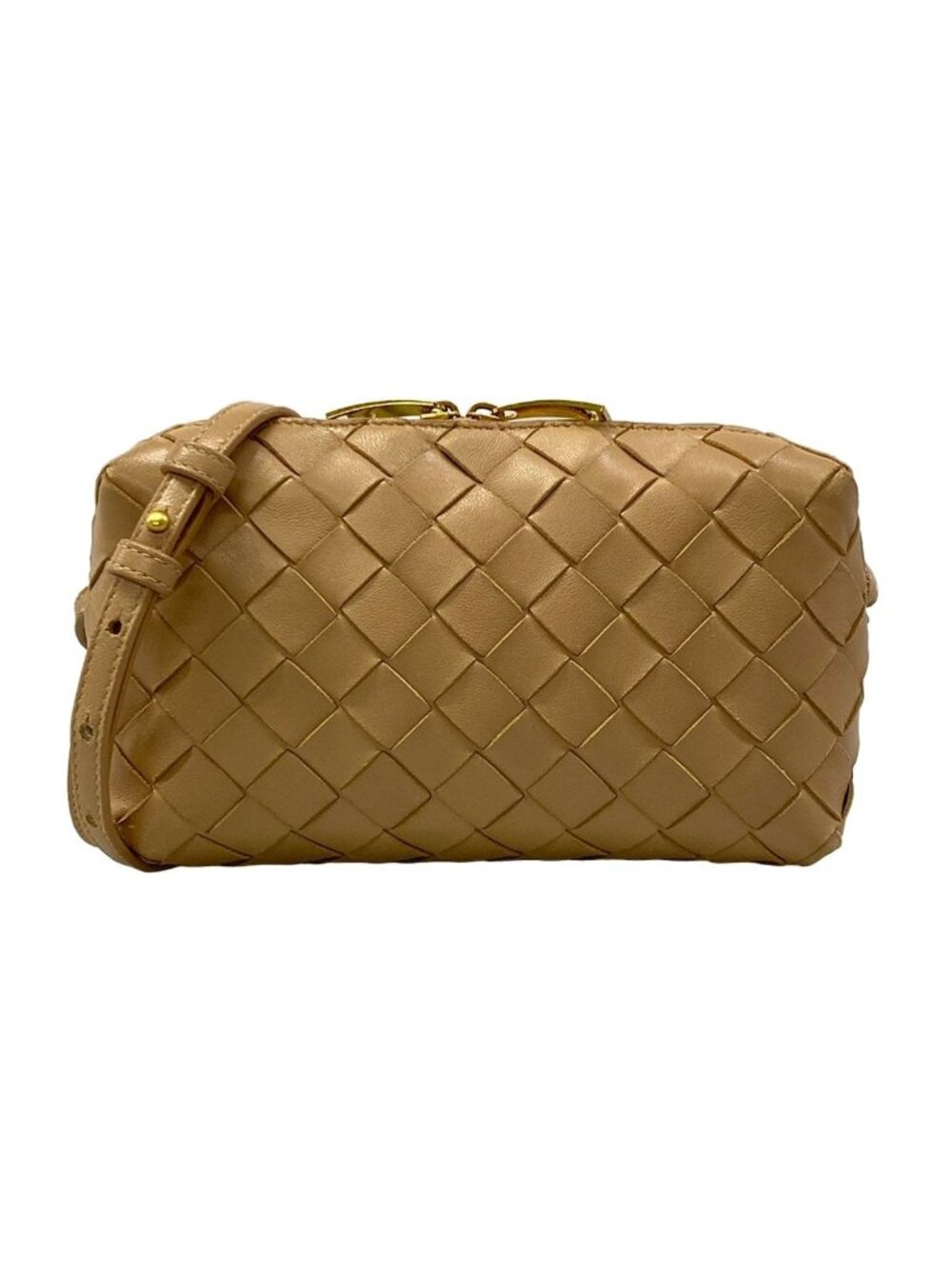 Bottega Veneta Shoulder Bag Intrecciato Beige Leather